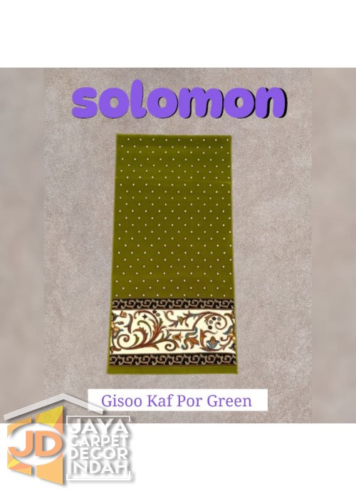 Sajadah Imam  Solomon  motif Gisoo Kaf Por Green ukuran 60 x 120 cm & 60 x 150 cm